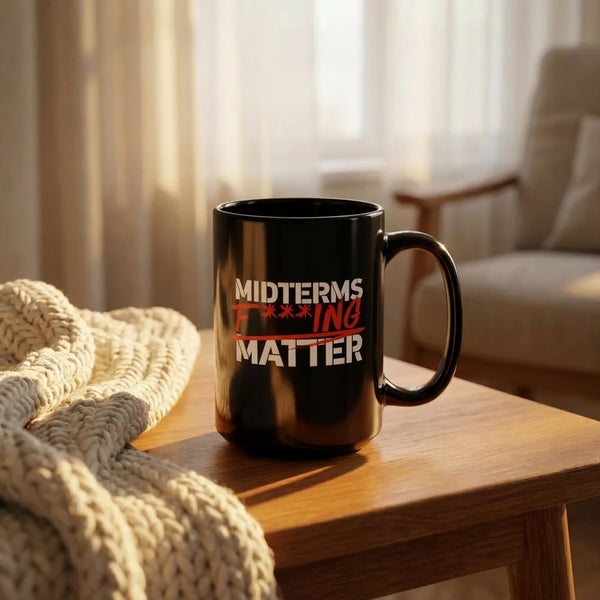 Black 15oz Coffee Cup — Midterms F***ing Matter